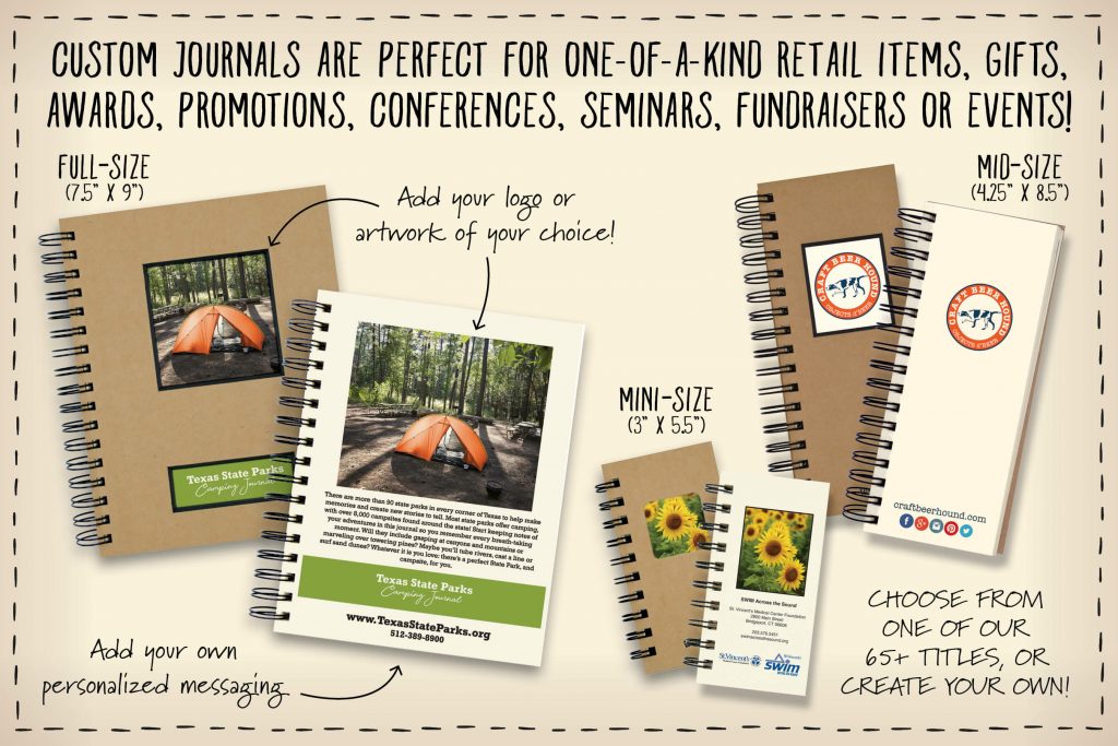 Custom Journals -Customized Journals printed in the USA.  Both Wholesale custom journals and retail custom journals.